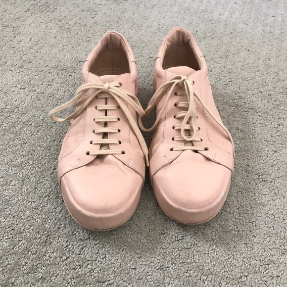 Jil Sander Pink Low Top Leather Sneakers - Picture 2 of 6